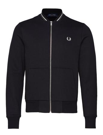 Zip Through Sweats. Sweat-shirt Genser Svart Fred Perry