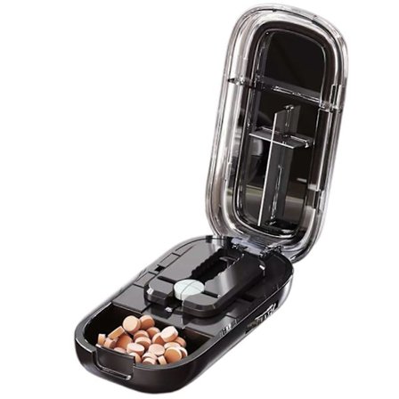 Pilleklipper til små piller, justerbare fødevaregodkendte rustfri stålblade til rejsevitaminer og kosttilskud