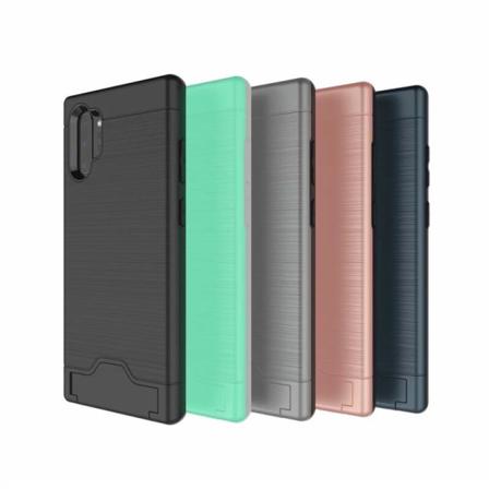 Samsung Note 10 Plus - Armor Skal - Korthållare - Fler Färger Blå