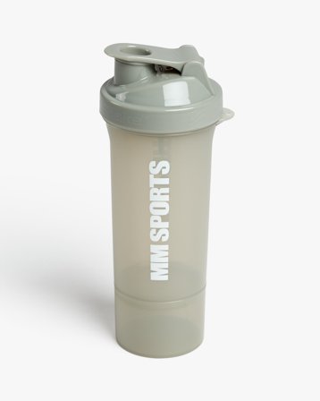 Shaker - 500 ml - Black - MM Sports SmartShake SLIM - Med behållare för pulver, Träningstillbehör