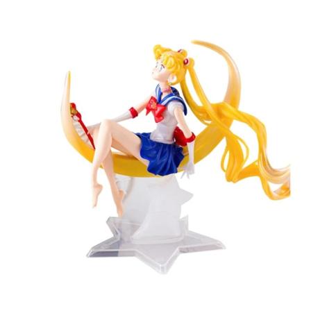 Anime Sailor Moon PVC-docka flickleksak tårta dekoration actionmodell bil prydnad barnens julklapp födelsedagspresent