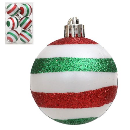 6 stk Malet julekugle juletræskugler A A