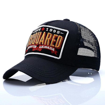 Herr Mesh Baseball Cap Dome Hat Broderi Bokstäver Dsquared Svart