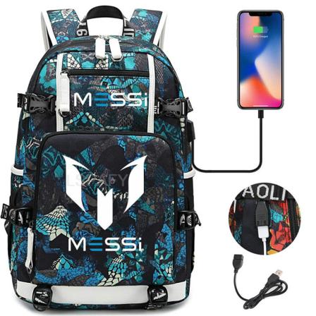 18" Messi ryggsekk svart vanntett 5