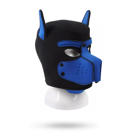 Neoprene Dog On Mask Black-Blue - Vuxen.se - Ögonbindel, ögonmask för BDSM - Vuxen.se - Bondage, fetish, BDSM