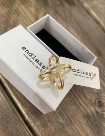 Endless Skjerfring Gull Kryss