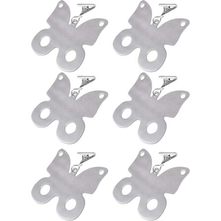 Vægtede gardinklemmer til udendørs gardiner, vandtæt, tung rustfri stål klemme, pakke med 6 - Ideel til buffeter, fester og feriemiddage, sommerfugl