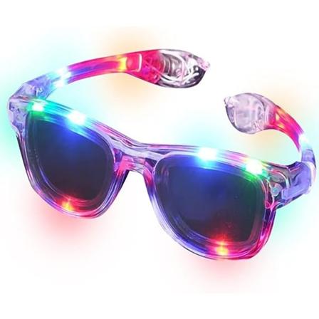 IC 2 stk retro solbriller, LED-solbriller for barn og voksne - med 3 blinkende lys, morsomme rekvisitter for Halloween-kostymer