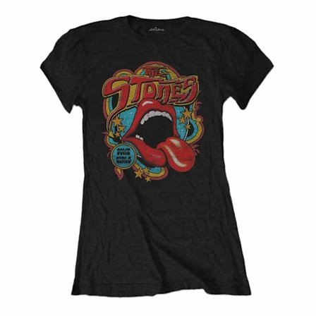The Rolling Stones Dam/Damer 70-talets Vibe Retro T-shirt XL Svart