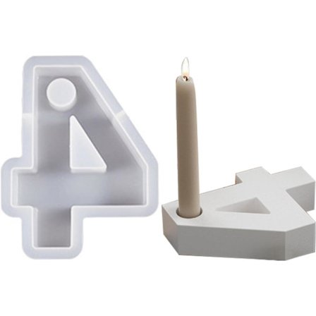 Numeromuotti 1-4, DIY-silikonimuotti, 3D-käsintehdyt kynttilänjalkamuotit, kipsimuotti, kynttilänjalkamuotti