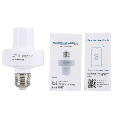 E27 Wifi Smart Lampa Sockel Glödlampa Hållare Armatur Stöd för Android ios RF 433MHZ (FMY)