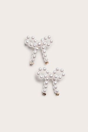 Kappahl | Rusettikorvakorut Luonnonvalkoinen ONE SIZE | Luonnonvalkoinen