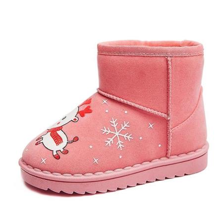 Vintersnöskor för tjejer Varma ankelstövlar Barn Anti-halk vinterskor D03 Pink 26