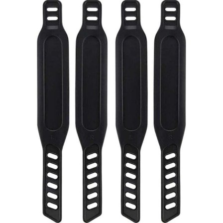 Motionscykel pedalremme pedal pedalremme lette at justere universelle pedalremme til lejlighedscykel eller fitnesscenter 2 par sort-