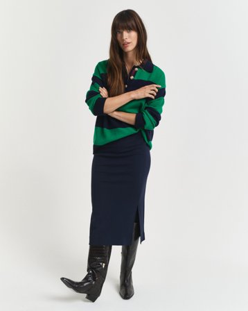 GANT Damen Bleistiftrock aus Jersey (L) Marineblau