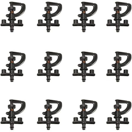 12 stk. Vandingsdyser, 360° Drejelig G-Type Mikrosprinkler