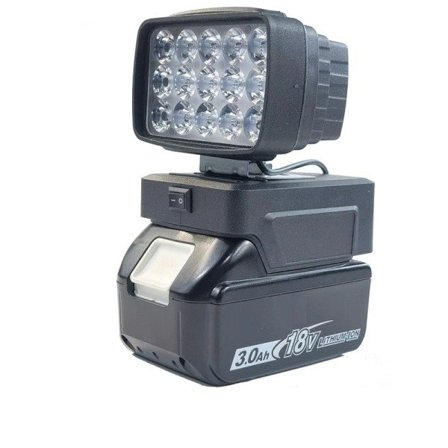 Työ LED valo USB laturilla kytkimellä Makita 18V Li-ion akku johdoton hätä tulva lamppu