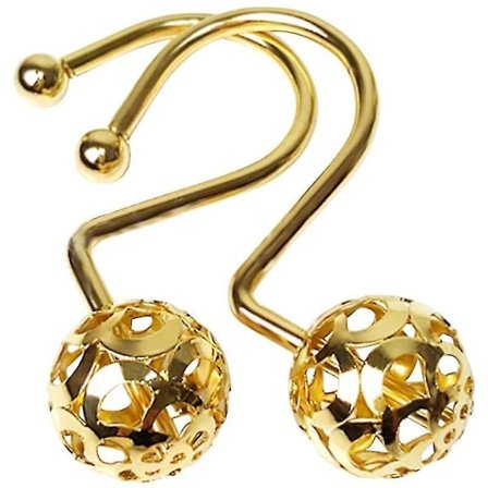 Guld Bruseforhængskroge Ringe, 12 stk Dekorative Bruseforhængskroge