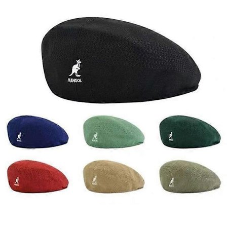 Svart - Herre Dame Kenguru Vevd Mesh Beret Casual Caps Sammenleggbar Hatt Retro (FMY)