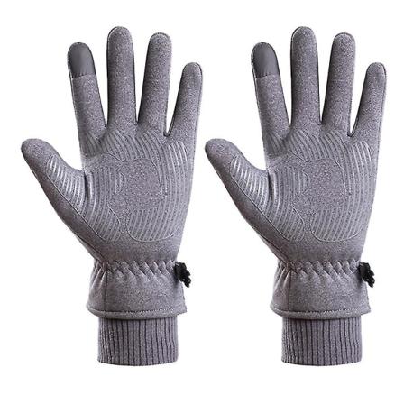 Kosketusnäyttö ulkokäyttöön Lämpimät Full Finger Ski Vuorikiipeilyhanskat Gray
