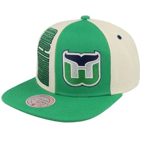 Mitchell & Ness - NHL Grön snapback Keps - Hartford Whalers Pop Panel Off White/Green Snapback @ Hatstore