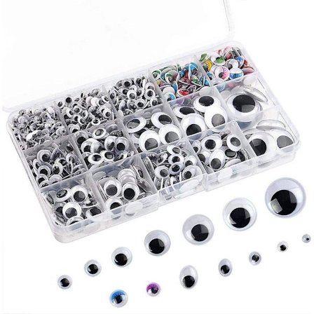1150 selvklebende Googly Wiggle Eyes - Assorterte størrelser