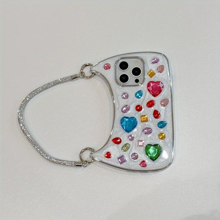 Puhelinkotelo: Värikäs synteettinen jalokivikäsilaukku Anti-Drop -puhelinkotelo Apple iPhone 16 15 14 13 12 11 Pro Plus Max -puhelimille