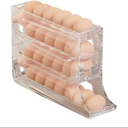 30-Egg Kjøleskapslagring - Automatisk Rullende Egglagring for Kjøleskap
