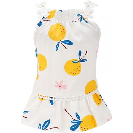 Hunde kjole hvalp nederdel hundetøj prinsesse nederdel tutu frugt seler nederdel bryllup bomuld tøj hvalp pige hun kat (L størrelse)