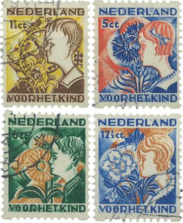 Holland 1932 - Roltandingzegels NVPH R94-R97 - Stemplet
