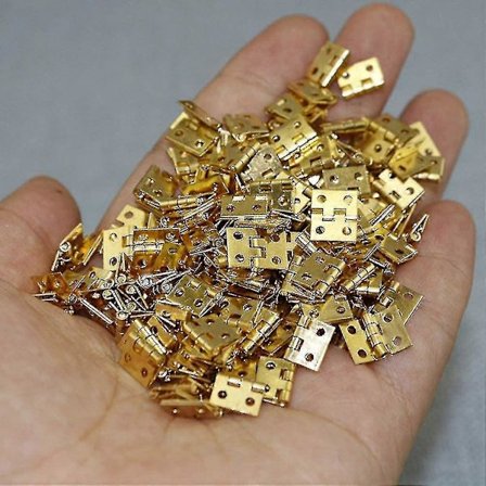50 st Mini Mässingsgångjärn För Smyckeskrin Med Skruvar Små Gångjärn För Möbler Träskåp 10*8mm