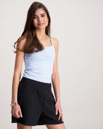 LMTD NLFNOVE STRAP CROP TOP Niebieski Topy i bluzki Dziewczyna - Kids Brand Store