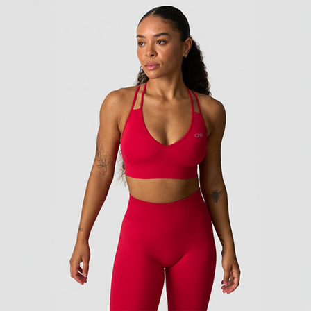 ICANIWILL Define Sømløs V-formet Sports-BH Rød - Bodyman.dk