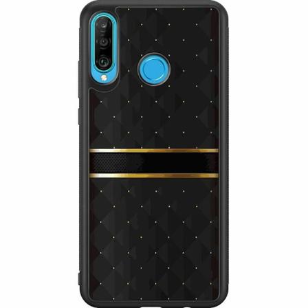 Huawei P30 Lite Svart Skal Golden Stripes