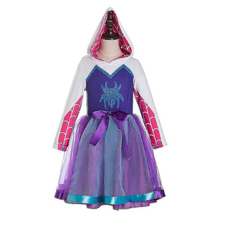 Ghost Spider-inspirert kostyme Spider Gwen-inspirert kostyme Ghost Spider-hettegenser Spider Gwen Cosplay Tutu-kjoler Spider-bursdag