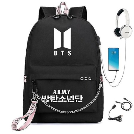 Blackpink-reppu, USB-ladattava reppu, opiskelijoiden koululaukku