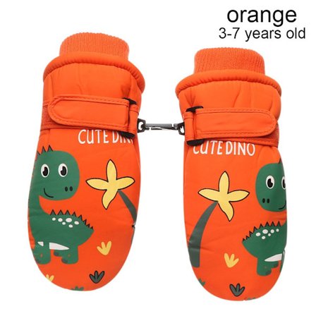 Børneskihandsker Lange Ærmer Vanter ORANGE 3-7 ÅR