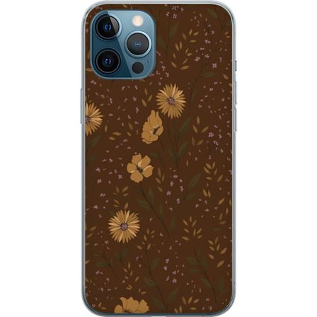 Kompatibelt Mobilskal till Apple Apple iPhone 12 Pro Max Bruna blommor retro blommönster blommig design 70-tals vintagestil mönster bohemisk tapetin