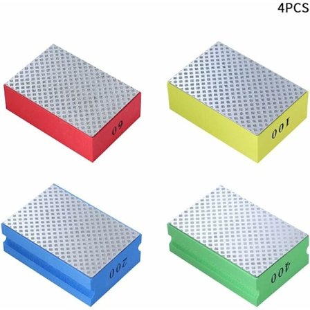 4 kpl timanttikäsihiomatyynyjä keraamisen lasin hiontaan hiomalaikat 60 100 200 400 karkeutta