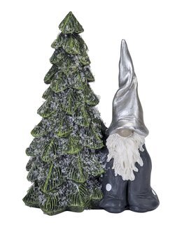 Tomten Fritte Med Sin Gran Svart/grå - Jul - Nääsgränsgården