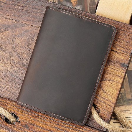 Tilpasset gravert ekte lærpassdeksel med navn, tomt, unisex, vanlig passholder (FMY)