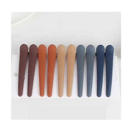 10 stk. Farverige Plastik Andenæb Alligator Hårklemmer med Andetænder Skridsikkert Design med Hårkam Hårtilbehør (Kombination C)