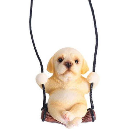 Sød Svingende Hund Bil Spejl Hængende Tilbehør Sjovt Interiør Bakspejl Dekoration (Hund)