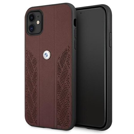 BMW Läderfodral Curve Perforate till iPhone 11 / Xr - Röd