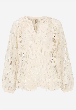 Soyaconcept - Blommönstrad spetsblus - creme - för damer - S (38) - Cellbes