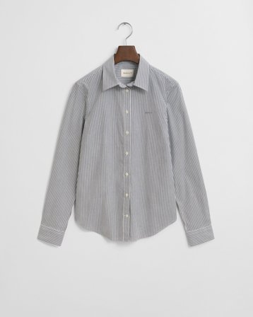 GANT Damen Slim Fit Popeline Bluse mit Streifen (40) Marineblau