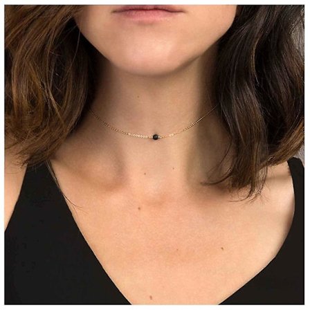 Boho Turmalin Halsband Guld Halsband Halsband Halsband Svart Pärlhalsband