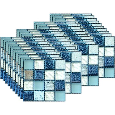 40 stk Veggdekorasjoner for Fliser, 10x10cm Vanntette Selvklebende Flisdekaler for Hjemmeinnredning (Sett1)