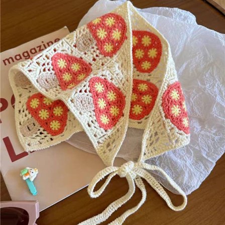 Virkad huvudduk Triangelscarf 6 6