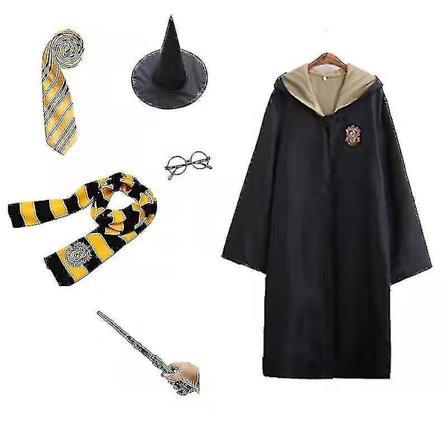 Harry Potter 6-osainen setti Taikurivelho Fancy Dress Kappadräkt keltainen L keltainen yellow L